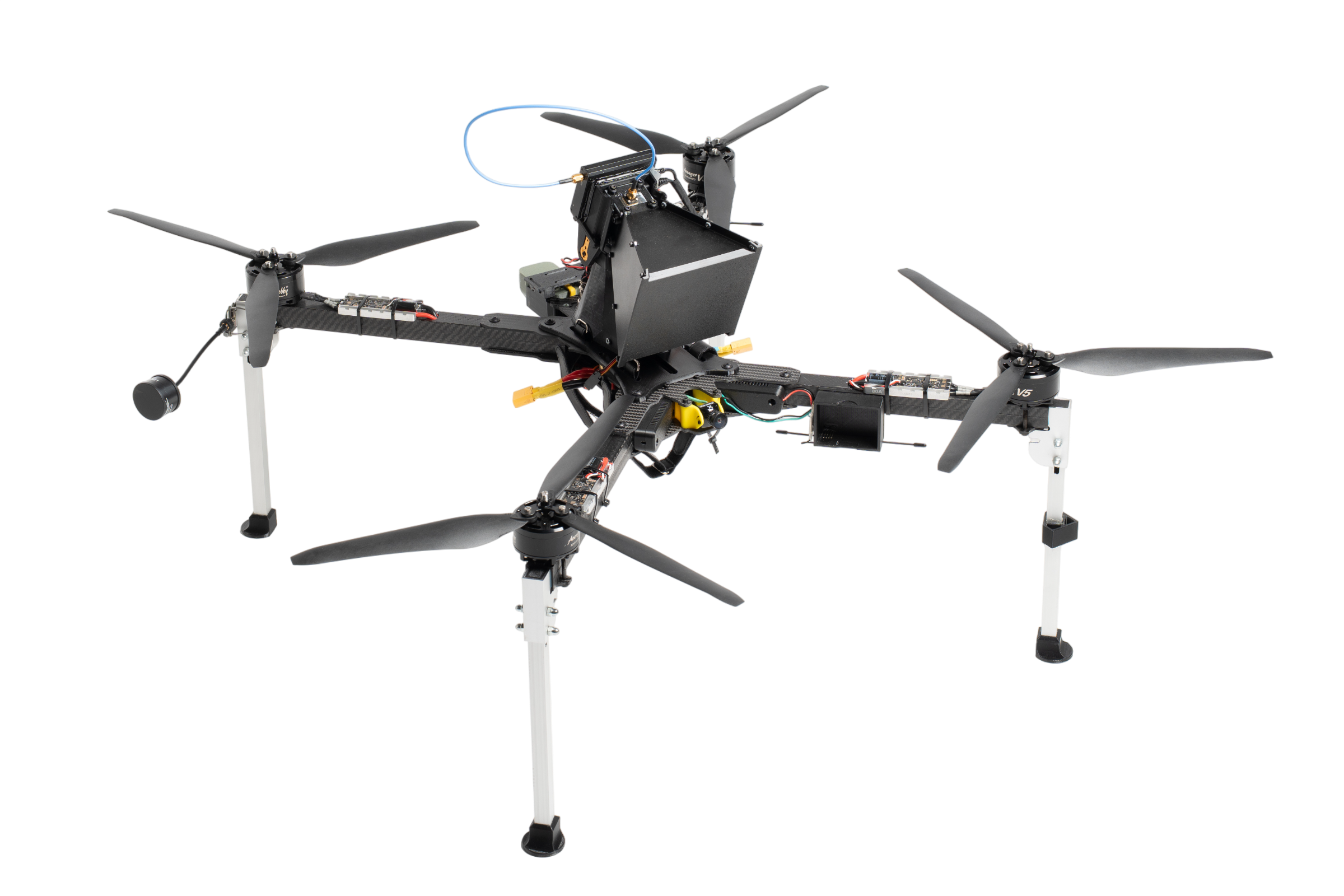 Airborne Relay Carrier – 18” FPV Quadcopter with Optical Stabilization